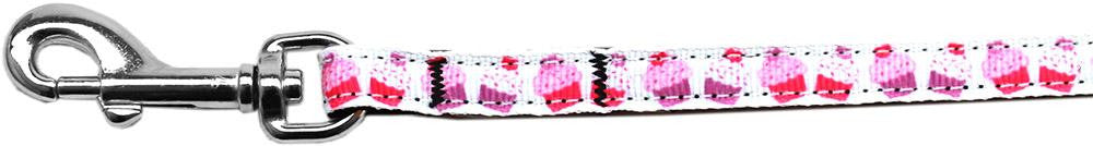 Pink and Purple Cupcakes Nylon Ribbon Pet Leash 3-8 inch wide 6Ft Lsh