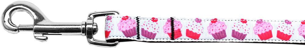 Pink and Purple Cupcakes Nylon Ribbon Pet Leash 5-8 inch wide 4Ft Lsh