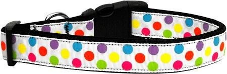 White Multi-Dot Dog Collar Medium