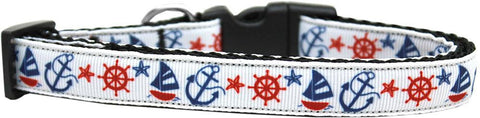 Anchors Away Nylon Ribbon Dog Collar Medium Narrow