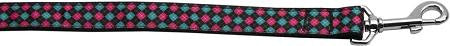 Pink and Blue Plaid 1 inch wide 4ft long Leash