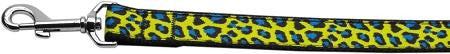 Blue and Yellow Leopard Nylon Dog Leashes 6 Foot Leash