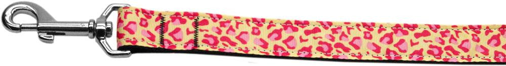 Tan and Pink Leopard Nylon Dog Leashes 6 Foot Leash