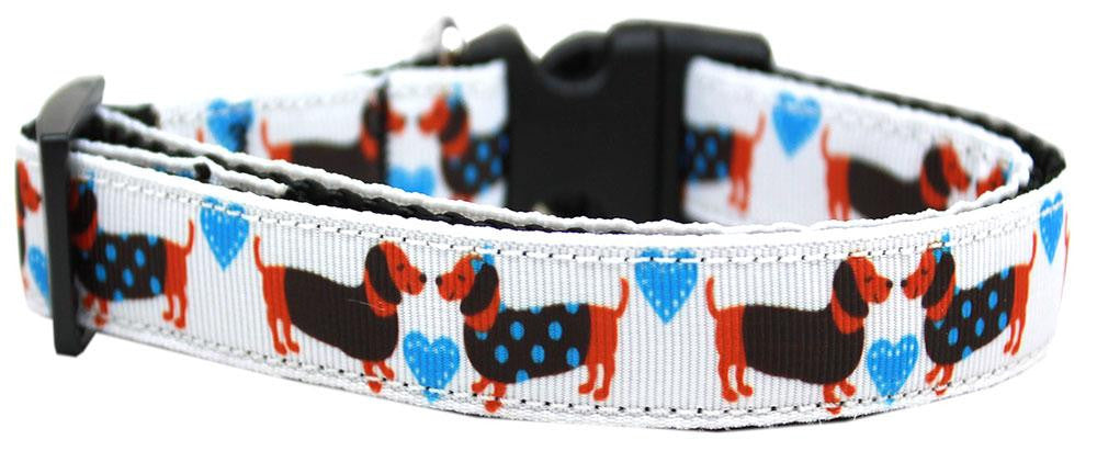 Doxie Love Nylon Ribbon Dog Collar XL