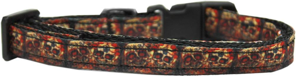 Skull Crossed Lovers Nylon Ribbon Dog Collar XS