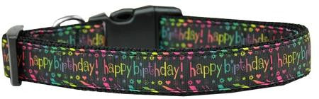 Happy Birthday Nylon Dog Collar Large