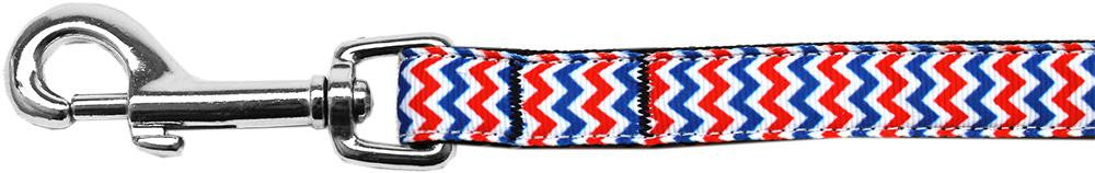 Patriotic Chevrons Nylon Ribbon Pet Leash 5-8 inch wide 4Ft Lsh