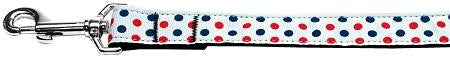 Patriotic Polka Dots Nylon Dog Leash 4 Foot