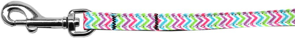 Summer Chevrons Nylon Ribbon Pet Leash 3-8 inch wide 6Ft Lsh