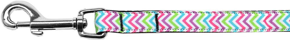 Summer Chevrons Nylon Ribbon Pet Leash 5-8 inch wide 6Ft Lsh