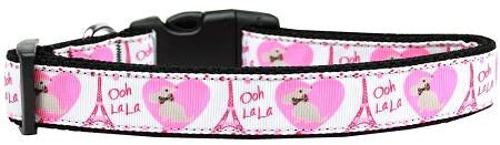 Oh La La Paris Nylon Dog Collar Large