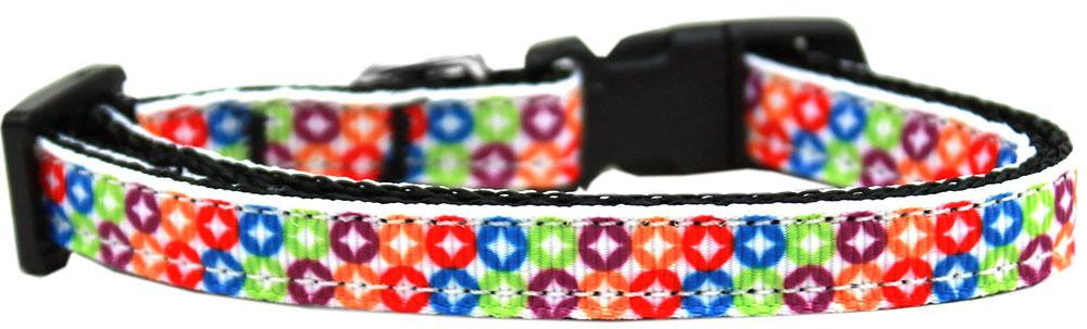 Bright Diamonds Nylon Ribbon Dog Collar Sm