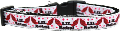 Lil' Rebel Nylon Ribbon Dog Collar Medium Narrow