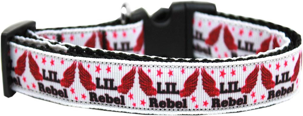 Lil' Rebel Nylon Ribbon Dog Collar XL