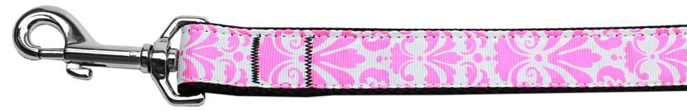 Damask Nylon Dog Leash 6 Foot Light Pink