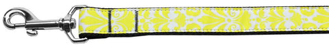 Damask Nylon Dog Leash 4 Foot Yellow