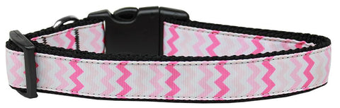 Sweet Chevrons Nylon Dog Collar Large