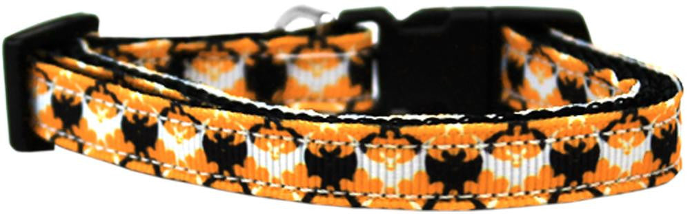 Bat Argyle Nylon Dog Collar Sm