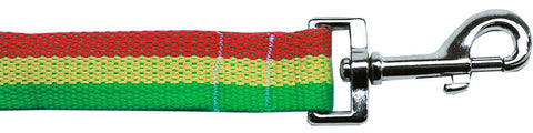 Rasta Bamboo Nylon Dog Collar 1 wide 4ft Lsh