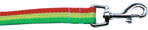 Rasta Bamboo Nylon Dog Collar 5-8 wide 6Ft Lsh