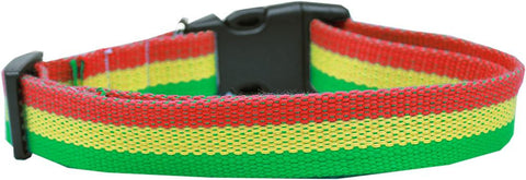 Rasta Bamboo Nylon Dog Collar Large