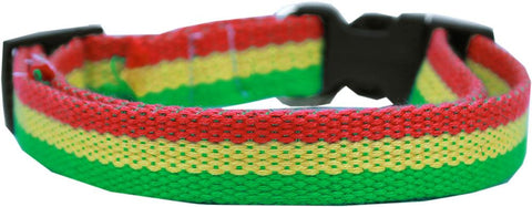 Rasta Bamboo Nylon Dog Collar Medium