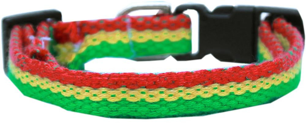 Rasta Bamboo Nylon Dog Collar Sm