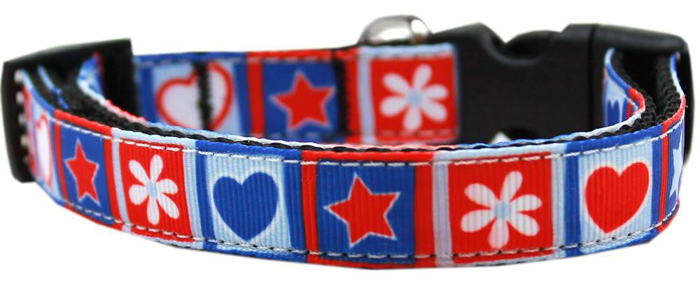 Stars and Hearts Nylon Cat Safety Collar