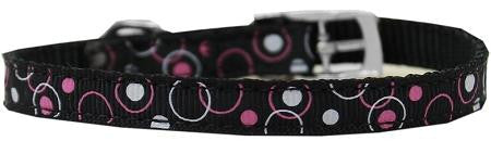 Retro Nylon Dog Collar with classic buckle 3-8" Black Size 12