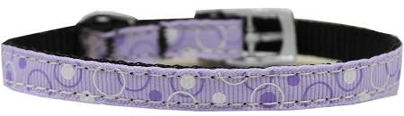 Retro Nylon Dog Collar with classic buckle 3-8" Lavender Size 14