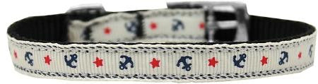 Anchors Nylon Dog Collar with classic buckle 3-8" White Size 8