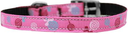 Lollipops Nylon Dog Collar with classic buckle 3-8" Pink Size 16