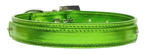 3-4" (18mm) Metallic Two-Tier Collar  Lime Green Medium