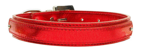 3-4" (18mm) Metallic Two-Tier Collar  Red Medium