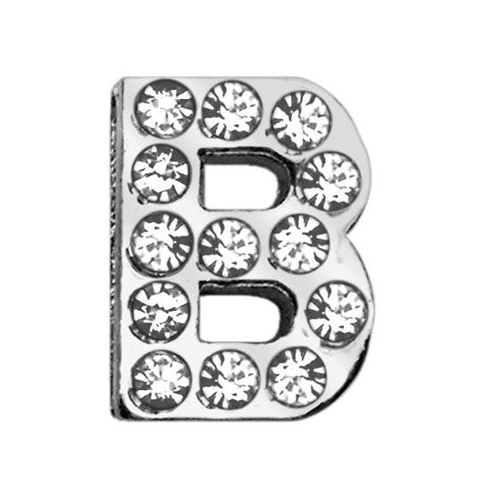 3-4" (18mm) Clear Letter Sliding Charms B 3-4 (18mm)