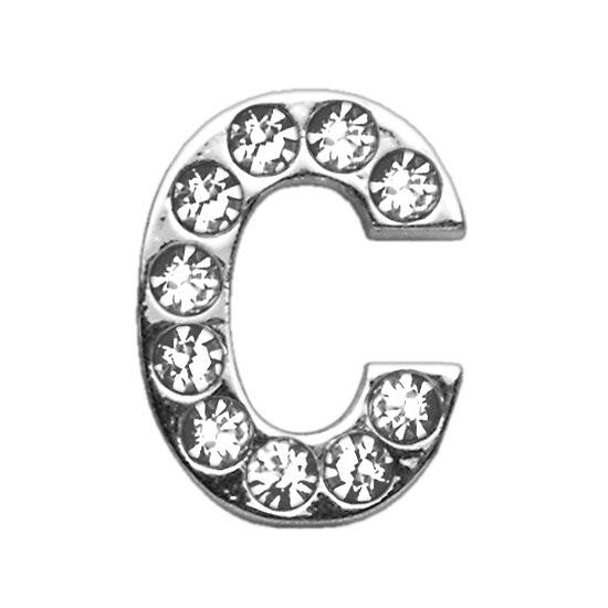 3-4" (18mm) Clear Letter Sliding Charms C 3-4 (18mm)