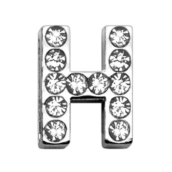 3-4" (18mm) Clear Letter Sliding Charms H 3-4 (18mm)