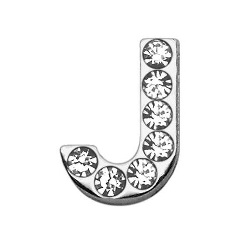 3-4" (18mm) Clear Letter Sliding Charms J 3-4 (18mm)