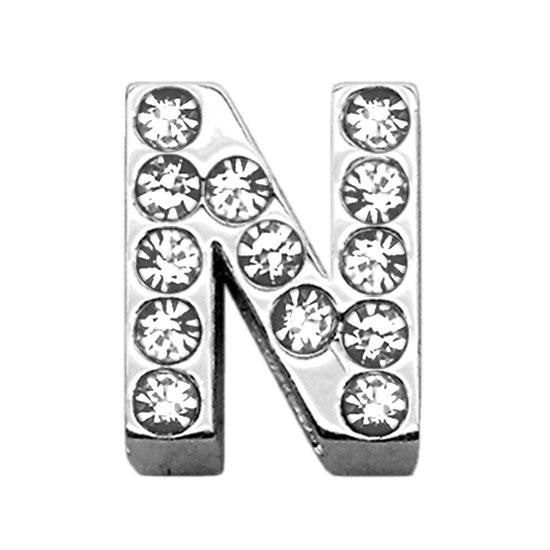 3-4" (18mm) Clear Letter Sliding Charms N 3-4 (18mm)