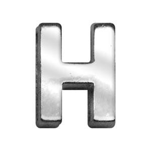 3-4" (18mm) Chrome Letter Sliding Charms H 3-4'' (18mm)