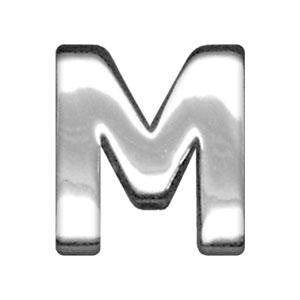 3-4" (18mm) Chrome Letter Sliding Charms M 3-4'' (18mm)