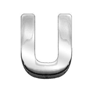 3-4" (18mm) Chrome Letter Sliding Charms U 3-4'' (18mm)