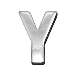 3-4" (18mm) Chrome Letter Sliding Charms Y 3-4'' (18mm)