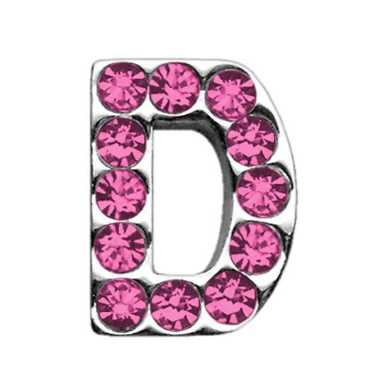 3-4" (18mm) Pink Letter Sliding Charms D 3-4 (18mm)