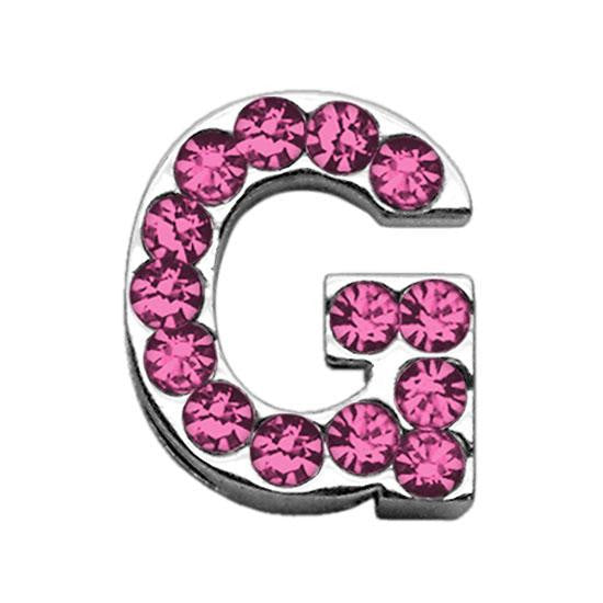 3-4" (18mm) Pink Letter Sliding Charms G 3-4 (18mm)