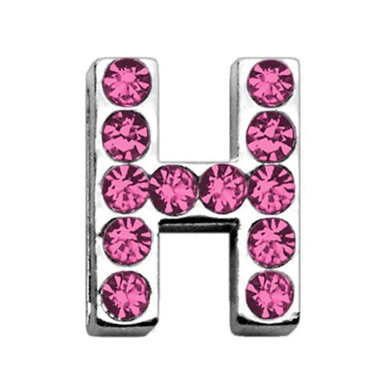 3-4" (18mm) Pink Letter Sliding Charms H 3-4 (18mm)