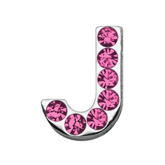 3-4" (18mm) Pink Letter Sliding Charms J 3-4 (18mm)