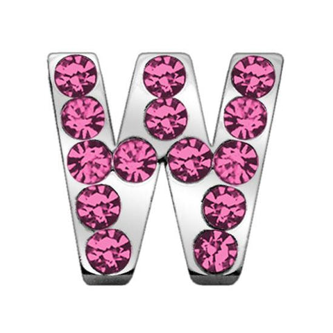 3-4" (18mm) Pink Letter Sliding Charms W 3-4 (18mm)