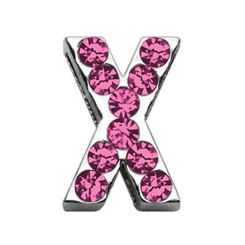 3-4" (18mm) Pink Letter Sliding Charms X 3-4 (18mm)