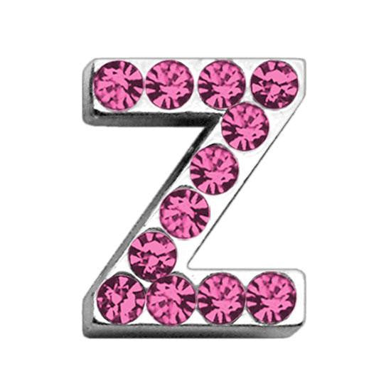 3-4" (18mm) Pink Letter Sliding Charms Z 3-4 (18mm)